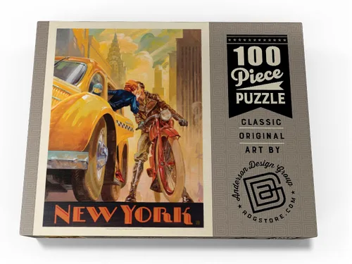 Vista 4 de MyPuzzle New York Minute, Vintage Poster - Rompecabezas prémium de 100 piezas para adultos