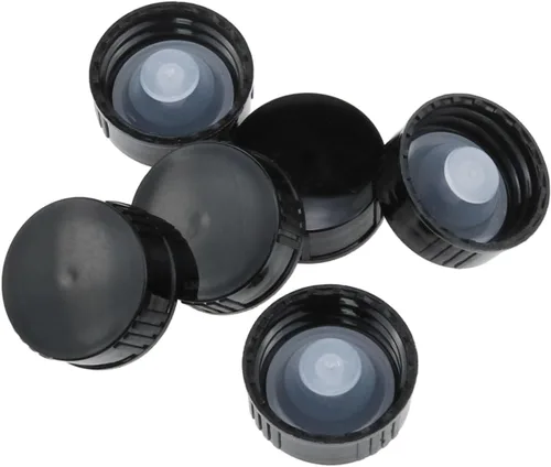 Vista 4 de Tapón de rosca sellada de polietileno negro, 12 unidades, 1.102 in, tapa de rosca sellada de polietileno negro, adecuada para productos químicos