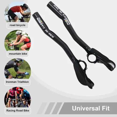 Vista 4 de TT Bars Carbon Bike Areo Bars Manillar RXL SL Bullhorn Manillar 340 Carbon Aero Bars Aero Manillares Negro 3K Brillante 31.8X340mm Triatlón Aero