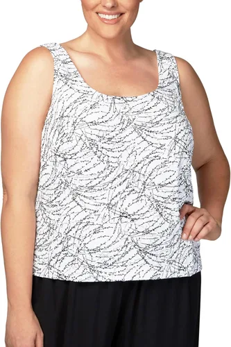 Vista 3 de Alex Evenings Camiseta sin mangas y chaqueta con cuello mandarín para mujer Petite Regular