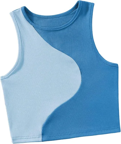Vista 5 de SweatyRocks Camiseta sin mangas de punto acanalado de verano para mujer