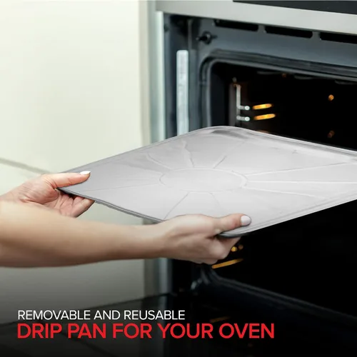 Vista 5 de Revestimientos desechables de aluminio para horno (paquete de 10) forros de horno para la parte inferior del horno eléctrico y horno de gas, bandeja