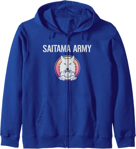 Vista 3 de SAITAMA ARMY Saitama Inu Crypto Currency Token Wallet Sudadera con capucha y cremallera, Negro