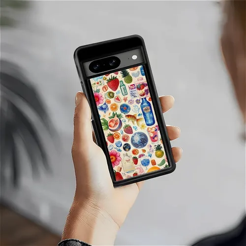 Vista 898 de Compatible con Google Pixel 4A 5G Mobile Case Creative Acrylic Panel trasero Silicona Protección Grip especialmente diseñado para Google Pixel 4A 5G
