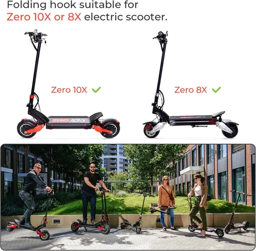 Vista 3 de Gancho plegable Scooer Parte de aleación de aluminio Gancho Set Scooter Accesorios para Zero 10X 8X Speedual Scooter eléctrico