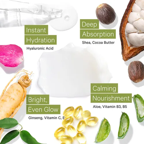 Vista 4 de Tree to Tub Suero hidratante facial y facial para cara y arrugas, ácido hialurónico a base de agua, vitamina C y E, aloe orgánico, té verde, ginseng