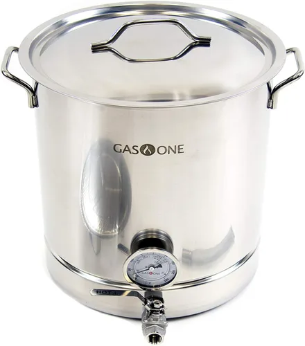 Vista 6 de GasOne - Olla de acero inoxidable de 8 galones, preperforada, 4 piezas, 32 cuartos de galón, parte inferior de tres capas para elaboración