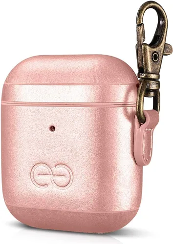 Vista 67 de Dreem Om - Funda para estuche con clip para llavero compatible con AirPods 1 y 2, funda de cuero vegano para Airpods para hombres y mujeres, Negro