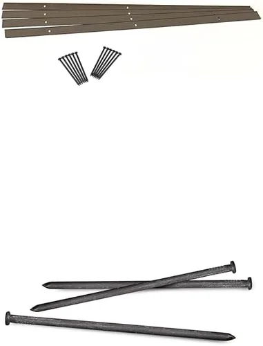 Vista 10 de EasyFlex Kit de proyecto de borde de paisaje de aluminio, 8 piezas de metal para bordes de jardín con púas, 48 pies, bronce (1806BZ-48C)