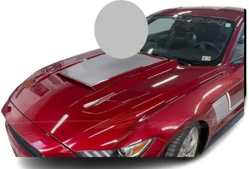 Vista 8 de Calcomanía de rayas para capó, compatible con Ford Mustang 2015-2019 Roush GT Shelby Racing Style Modificado Exterior Stripe Decal (rojo)