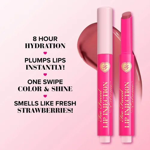 Vista 3 de Too Faced Lip Injection Lip Plumper Hydrating Lip Gloss for Fuller-Looking Lips Original, Maximum Plump, Cooling Gloss & Plumping Click Formulas