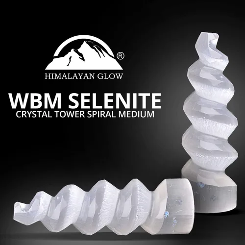 Vista 2 de Himalayan Glow Selenita espiral de cristal WBM