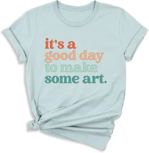 Vista 6 de Camiseta con texto en inglés «It's A Good Day To Make Some Art», camiseta para profesores, camiseta de artista, camiseta para amantes del arte