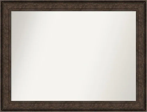Vista 1080 de Amanti Art Espejo de pared personalizado no biselado (25 x 25 pulgadas), marco de bronce acentuado, varios tamaños personalizados, espejo de baño