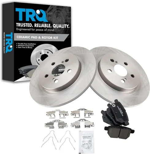 Vista 21 de TRQ Juego de pastillas de freno y rotor de cerámica trasera compatible con Honda Accord V6 1998-02 3.0L con frenos de disco traseros 02-06 Acura RSX