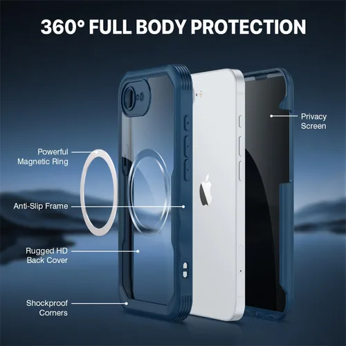 Vista 322 de CENHUFO Funda de privacidad para iPhone 11 Pro, funda de cuerpo completo con protector de pantalla de privacidad de vidrio templado 9H integrado