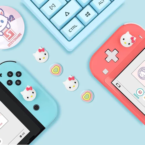 Vista 2 de DLseego Thumb Grip Caps Compatible with SwitchLiteOLED, Cute Joystick Caps Soft Silicone Protective Stick Cover 3D Analog 4PCS Grip Buttons for Joy