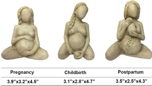 Vista 6 de Estatua de la gran madre, figura de mujer que da a luz, escultura de resina para mujeres embarazadas para decoración de mesa, regalo significativo