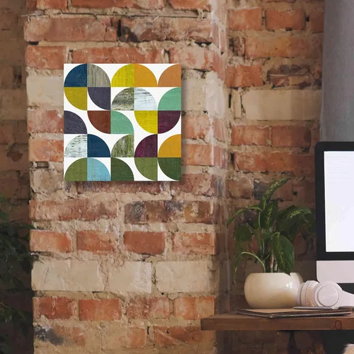 Vista 5 de Epic Graffiti 'Rustic Rounds 3.0' de Michelle Calkins, lienzo de arte de pared Giclée, 12 x 12 pulgadas