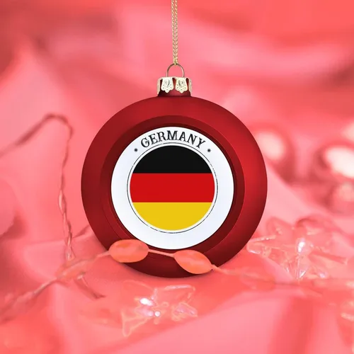 Vista 7 de Adorno de bola de Navidad de Alemania, bandera de las naciones, bandera de Alemania, sello de Alemania, adorno de bola colgante para Navidad