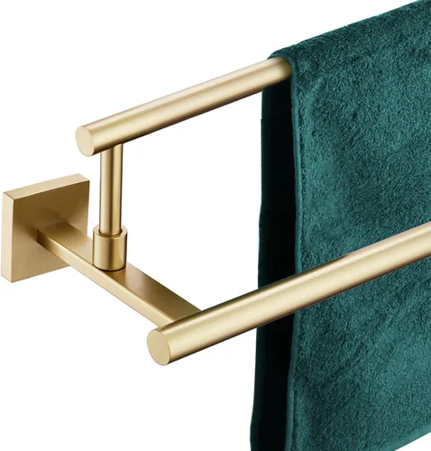 Vista 14 de Toallero de mano KOKOSIRI de 16 pulgadas, toallero de baño para estante de gabinete de baño, barras de toallas, acero inoxidable cepillado dorado
