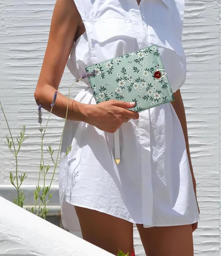 Vista 6 de TiMOVO - Funda para lector electrónico de 6 a 7 pulgadas, color verde y flor Funda protectora para lectores electrónicos Paperwhite/Colorsoft