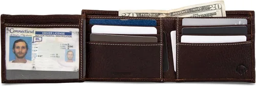 Vista 59 de WOLVERINE Billetera plegable de lona/cuero para hombre