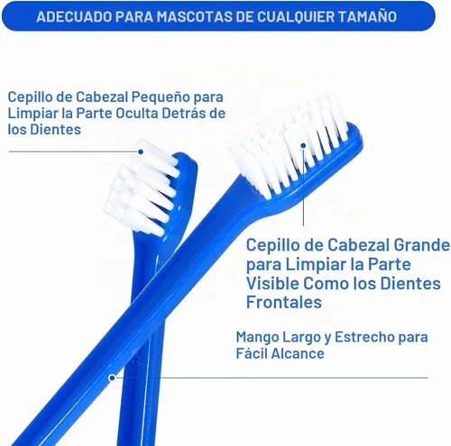 Vista 2 de Newday 50 cepillos de dientes de doble cabeza para perros y gatos, cerdas súper suaves, cepillo de dientes para el cuidado bucal, cepillo de dientes