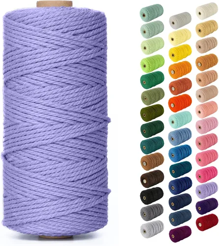Vista 12 de Nook Theory Hilo de macramé de 3mm 109 yardas - Cuerda de macramé suave de 4mm, 5mm perfecta para nudos - Suministros de macramé para colgadores