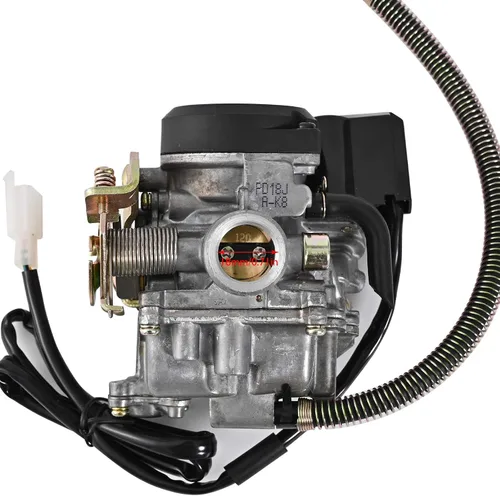Vista 2 de Trkimal GY6 50CC 49CC Carburador para 139QMB 4 tiempos Scooter ATV ciclomotor Go Kart Taotao Motor 0.709 in carb+1 colector de admisión, 1 filtro