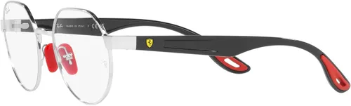Vista 3 de Ray-Ban RX6492M Scuderia Ferrari Collection - Marcos redondos para lentes graduados, color plateado y lente demo, 2.008in, plateadodemo, lente