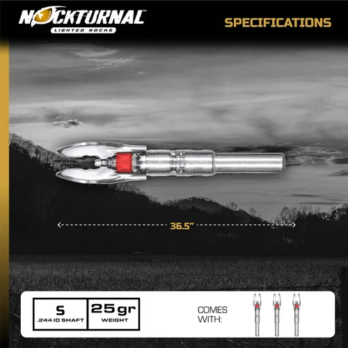Vista 6 de Nockturnal NT-202 -S - Nock iluminado para flechas con diámetro interior de .244 pulgadas, incluyendo tecnología de carbono, victoria, impacto