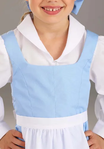 Vista 6 de Vestido de disfraz azul de Bella y la Bestia para niños pequeños