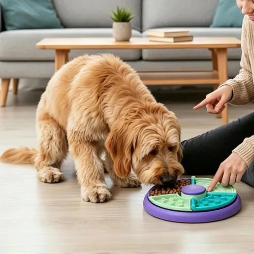 Vista 7 de Dog Slow Feeder Bowl 3-in-1, 2 Cup Capacity Non-Slip Puzzle Toy