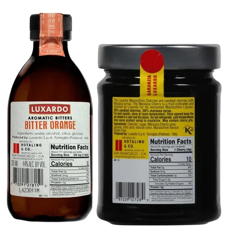 Vista 2 de Luxardo Cereza Maraschino 400g y Bitters Aromático de Naranja Amargo 200mL Paquete Variado Juego Premium de Bitters de Cóctel para Clásicos