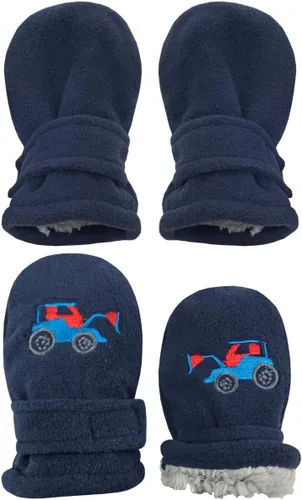 Vista 8 de N'Ice Caps Baby Toddler Mittens Kids 2 Pair Pack Fleece Warm Sherpa Lined Negro + Gris