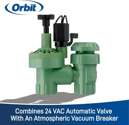 Vista 4 de Orbit 57604 - Paquete de 3 válvulas antisifón automáticas de 1 pulgada FPT serie 100 con control de flujo y reductor de 3/4 pulgadas