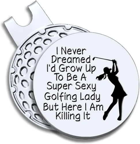 Vista 10 de Strong Woman Golfer Ball Marker with Magnetic Hat Clip, Funny Golf Accessories Gifts for Proud Women, Novelty Birthday Gifts for Women Golfer Fan