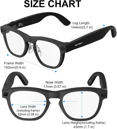 Vista 7 de Lentes inteligentes AI con cámara y Bluetooth, 1080P de grabación de video y fotos para hombres y mujeres, lentes de sol de audio que cambian