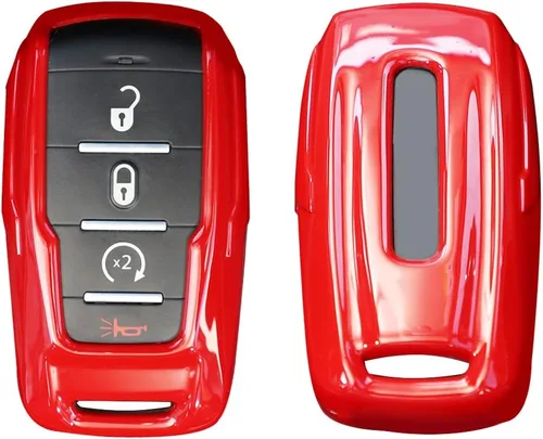Vista 12 de RT-TCZ Funda para Llavero Cubierta Bolsa para Llaves Soporte Carcasa de Protección Accesorios para Dodge RAM 2018-2022, Azul