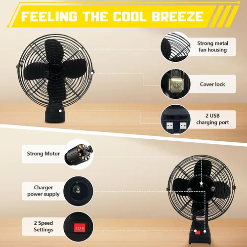 Vista 6 de F-an inalámbrico portátil para batería Dewalt de 20 V, ventilador inalámbrico alimentado por Ba-ttery, ventilador de motor sin escobillas de 20 W