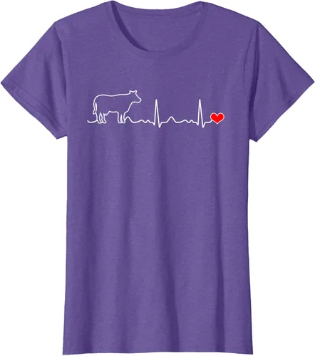 Vista 25 de Camiseta de paciente con corazón I Love My Cow Valve EKG Heartbeat Heart Pacient, Negro, S