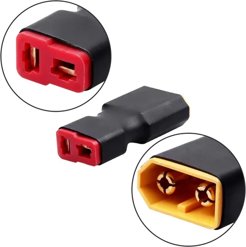 Vista 3 de Youme 4 piezas macho Deans T a hembra Tracxas conector sin cables adaptador enchufe compatible con Traxxass RC Car Truck Boat NiMH Lipo cargador