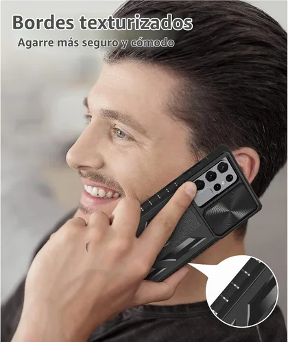Vista 8 de Funda para Samsung Galaxy S22 Ultra 5G: Cubierta protectora de teléfono resistente de grado militar a prueba de caídas con soporte incorporado