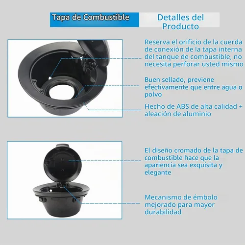 Vista 4 de 68250120AA - Cubierta de tapa de gasolina – Accesorios de puerta de tapa de tanque de combustible negro compatibles con Dodge Challenger 2008-2023