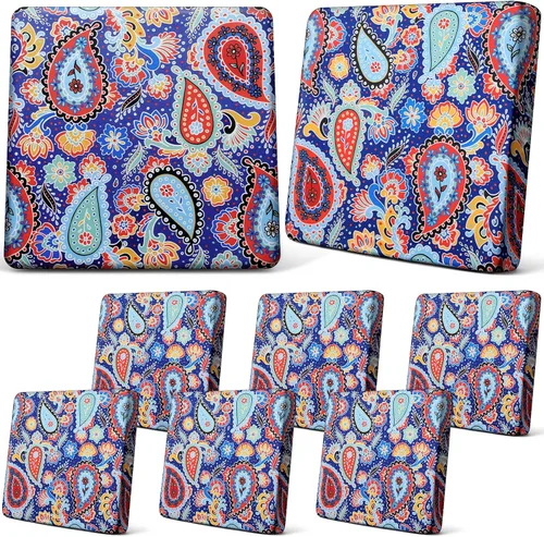 Vista 10 de Newwiee Funda de cojín, para cojín de asiento de sofá o sillón, 8 unidades, elástica, para sofá, muebles de patio y exteriores, de repuesto, suave