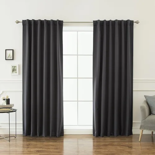 Vista 11 de KEMCO Cortinas opacas con pestaña trasera y bolsillo para barra, cortinas opacas con aislamiento térmico sólido para sala de estar, dormitorio