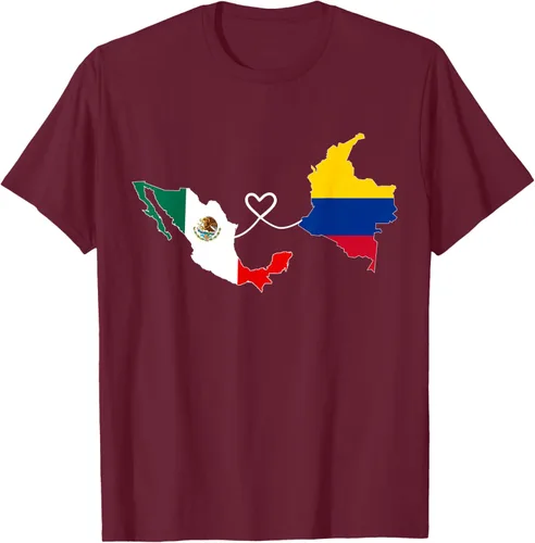 Vista 15 de Camiseta Half Colombian Half Mexican Flag Map DNA Mexico Colombia