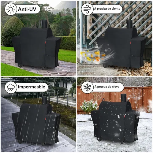 Vista 7 de Cubierta de parrilla al aire libre para parrilla Royal Gourmet CC1830T de 30" de barril de carbón, cubierta de parrilla Cover Geny impermeable