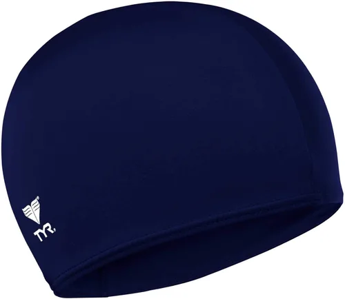 Vista 2 de TYR Gorro de natación de fibra de licra para adultos